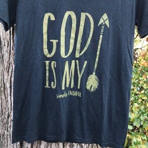 Simply Faithful God Is My Arrow Black Short Sleeves Tee S Preppy Strong Courage